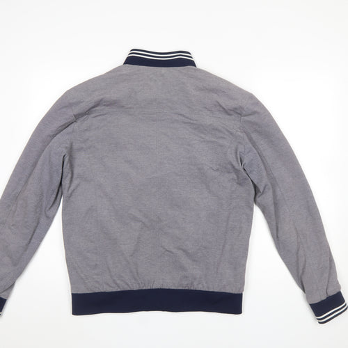 Zara Men’s Grey Bomber Jacket L Cotton Blend Lightweight