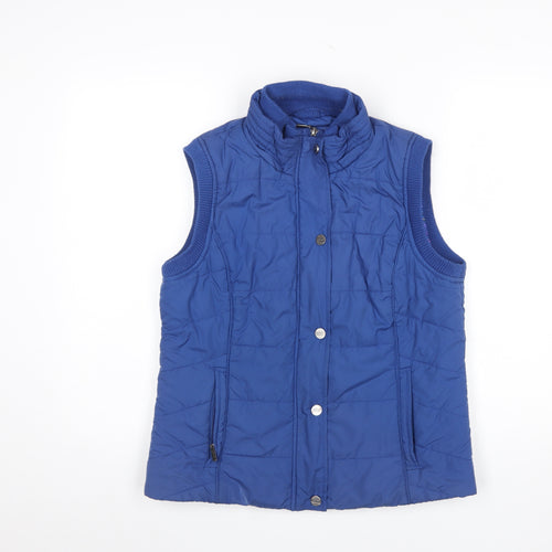 Marks and Spencer Per Una Blue Quilted Womens Waistcoat Medium