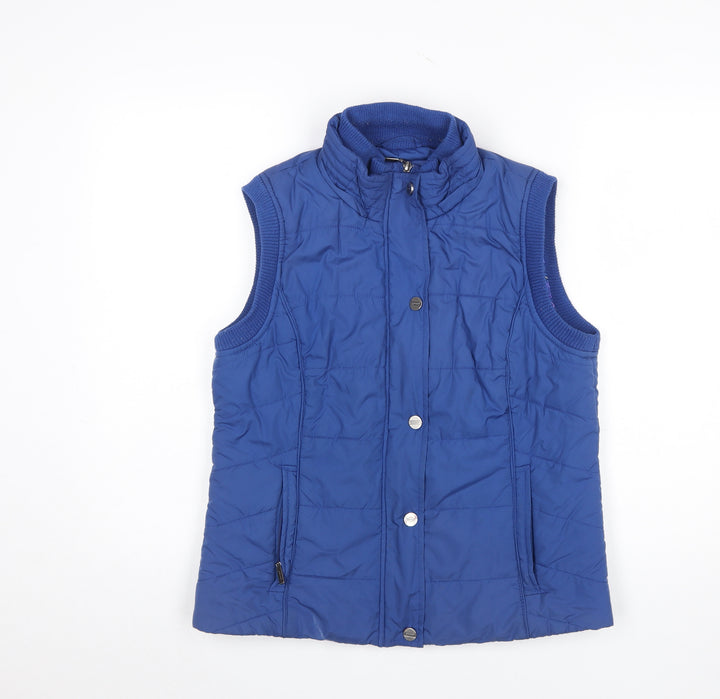 Marks and Spencer Per Una Blue Quilted Womens Waistcoat Medium