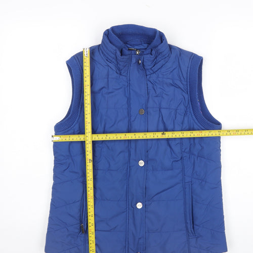 Marks and Spencer Per Una Blue Quilted Womens Waistcoat Medium