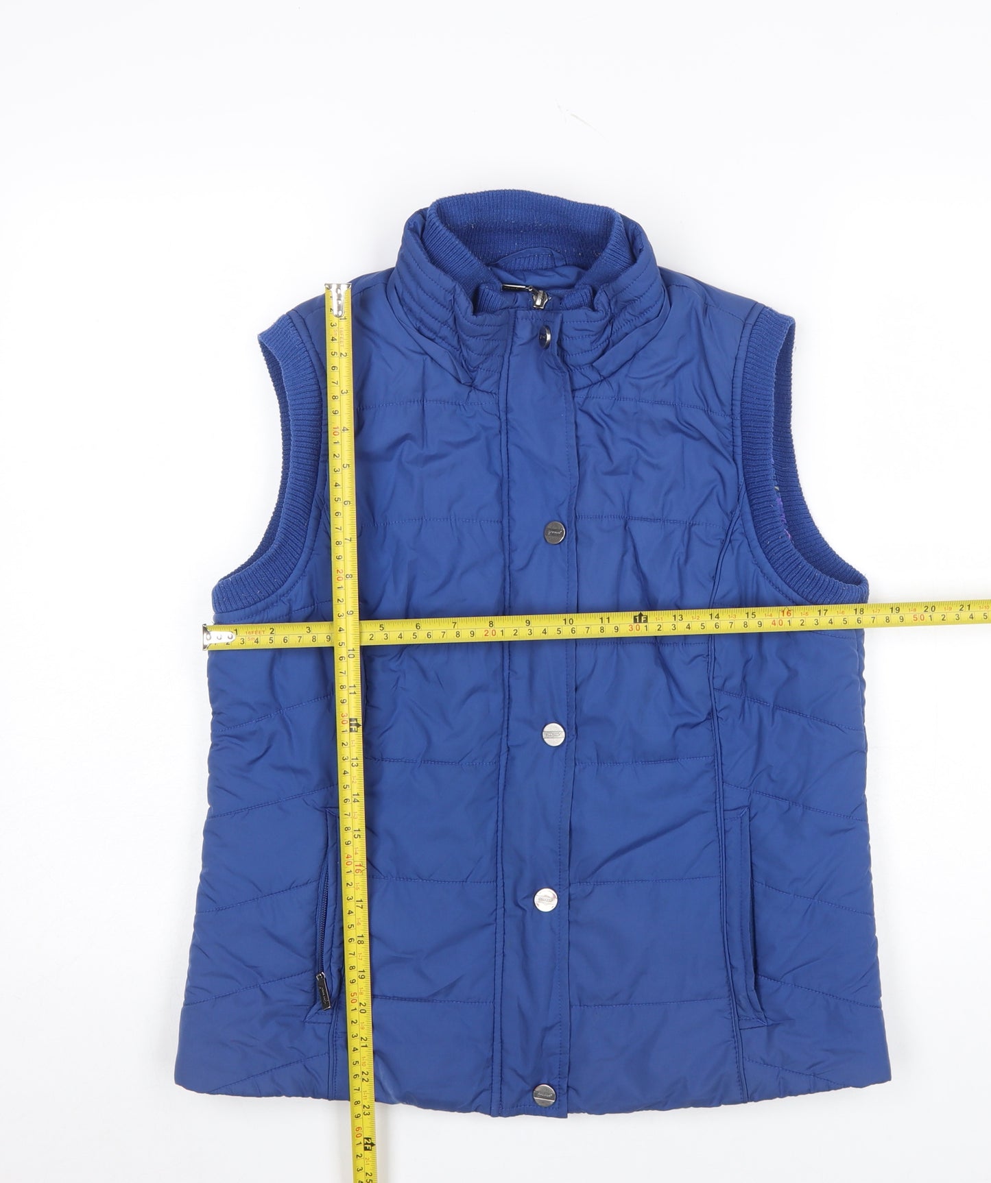 Marks and Spencer Per Una Blue Quilted Womens Waistcoat Medium