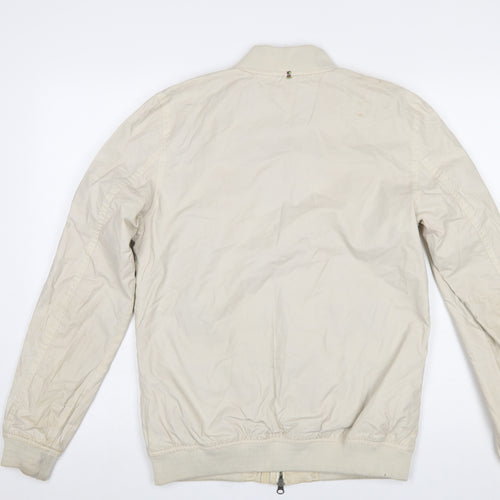 Pretty Green Men's Beige Bomber Jacket Size S Cotton Casual
