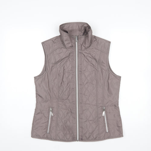 Rabe Womens Grey Quilted Lightweight Zip Waistcoat Size 12