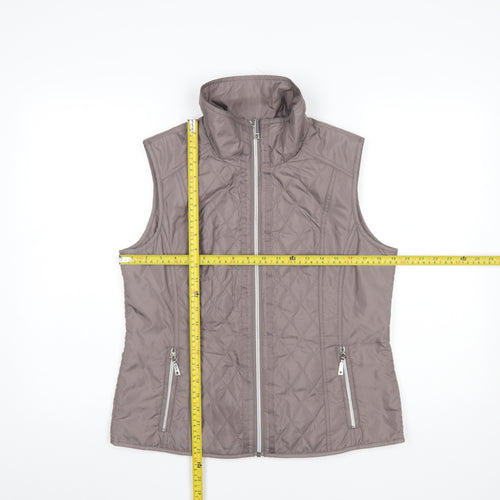 Rabe Womens Grey Quilted Lightweight Zip Waistcoat Size 12