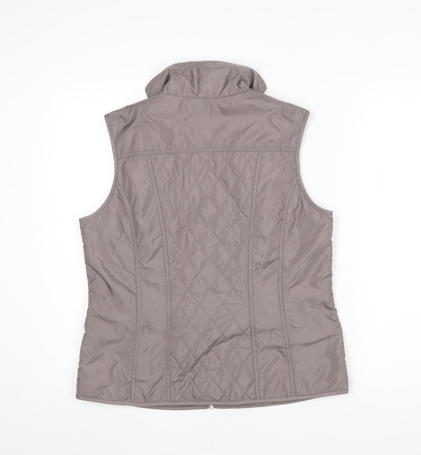 Rabe Womens Grey Quilted Lightweight Zip Waistcoat Size 12