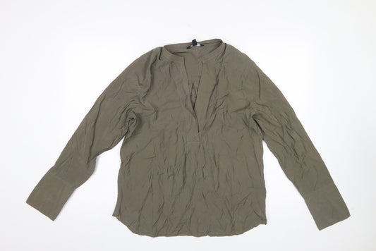 Next Women’s Green Long Sleeve Tunic Blouse Size 12 Viscose Blend