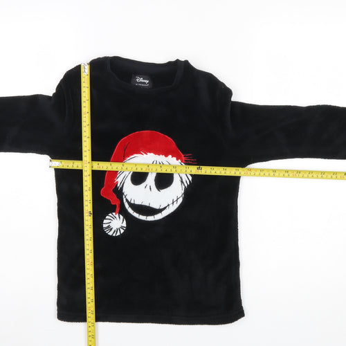 Disney Girls Black Jack Skellington Fleece Pyjama Top 9-10 Years