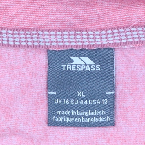 Trespass Women's Pink XL 1/2 Zip Fleece Sweatshirt Outdoor Wear