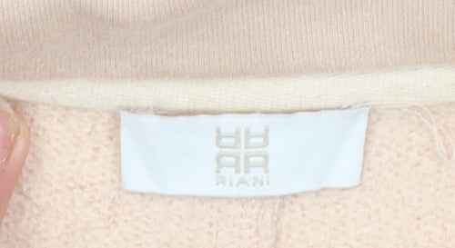Riani Women Beige Full Zip Hoodie Size 12 Cotton Blend