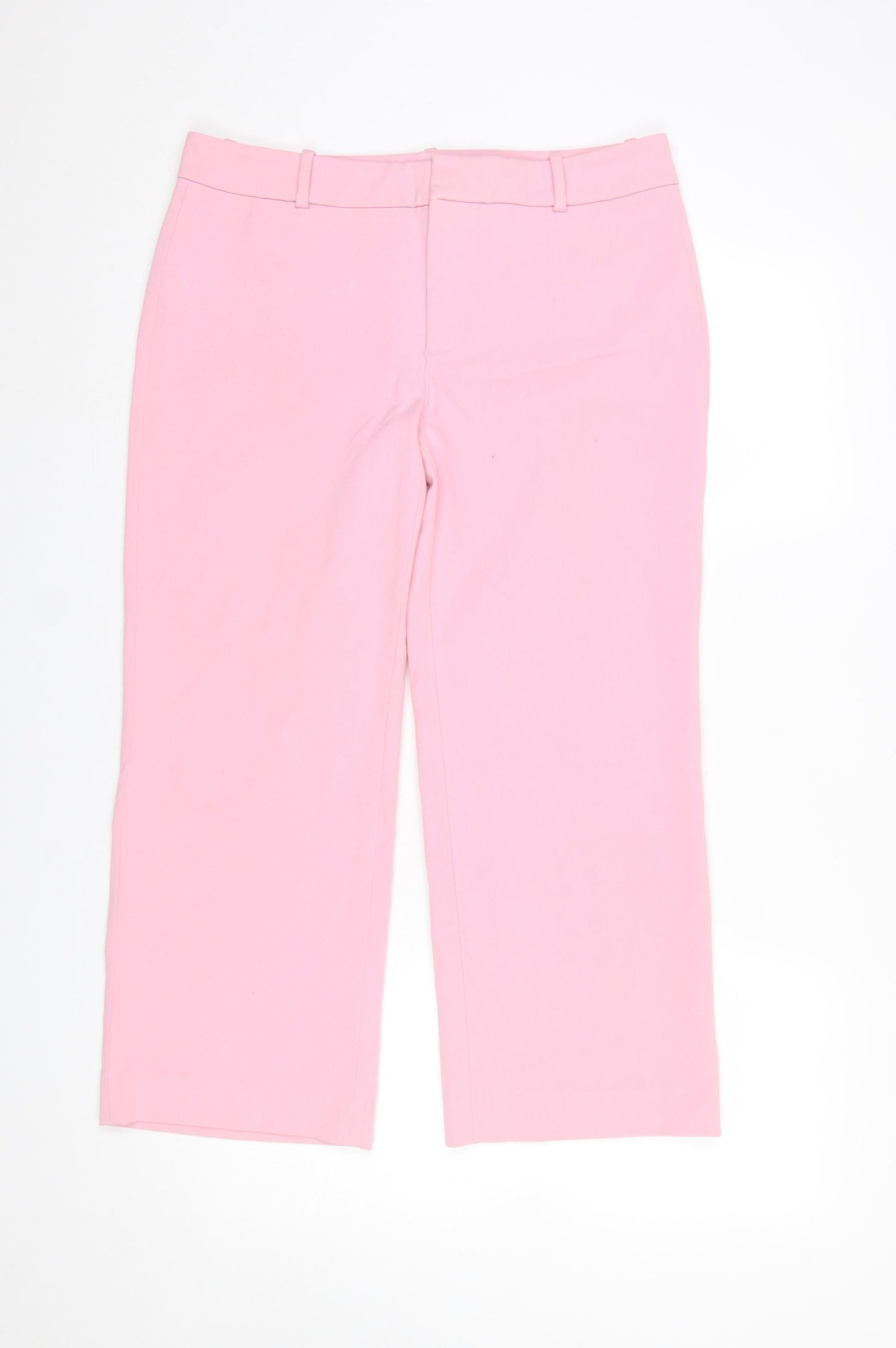 Zara Woman Pink Slim Straight Trousers Womens Size 12