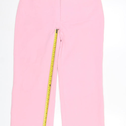 Zara Woman Pink Slim Straight Trousers Womens Size 12