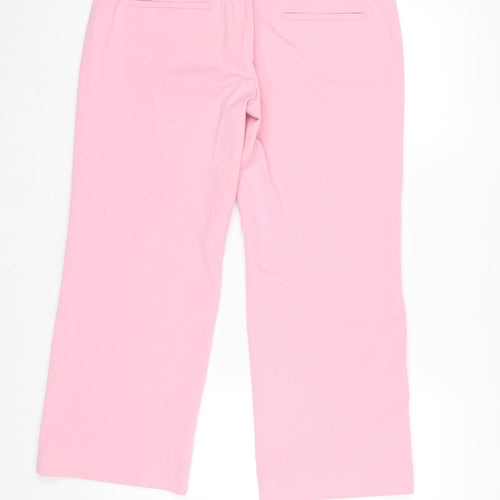 Zara Woman Pink Slim Straight Trousers Womens Size 12