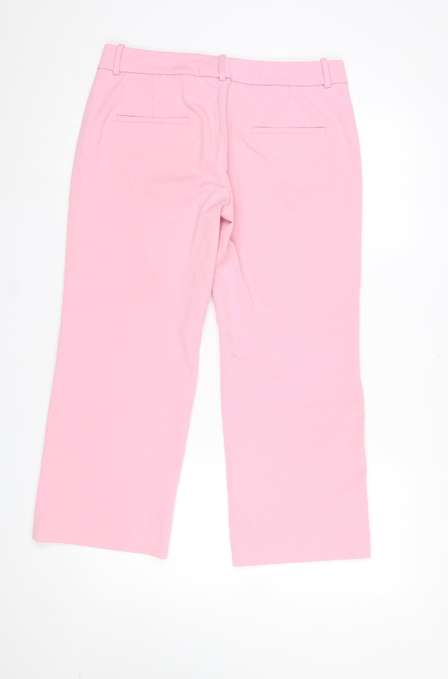 Zara Woman Pink Slim Straight Trousers Womens Size 12