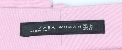 Zara Woman Pink Slim Straight Trousers Womens Size 12