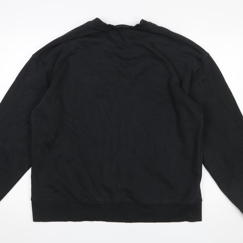 Topman Men's Black Crew Neck Sweatshirt Size M Classic Cotton Blend