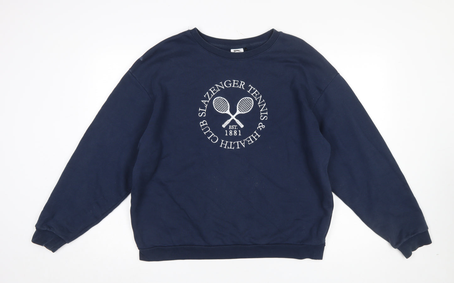 Slazenger Women Navy Blue Crew Neck Pullover Sweatshirt UK 14