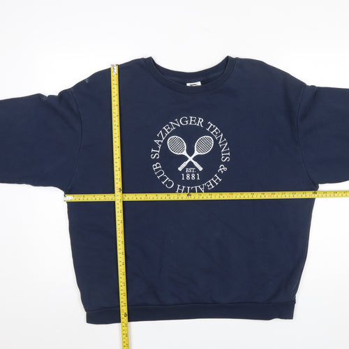 Slazenger Women Navy Blue Crew Neck Pullover Sweatshirt UK 14