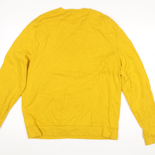 ASOS DESIGN Men's Yellow Sweatshirt L Regular Fit Crew Neck Pullover