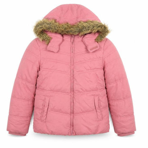FatFace Girls Pink Faux Fur Hooded Puffer Jacket 12-13 Years Winter Coat