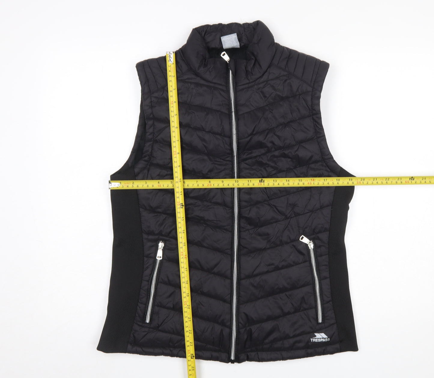 Trespass Womens Black XL Puffer Waistcoat Gilet Outdoor Quilted Zip Vest