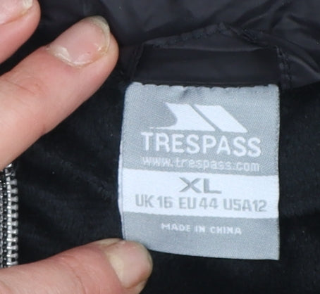 Trespass Womens Black XL Puffer Waistcoat Gilet Outdoor Quilted Zip Vest