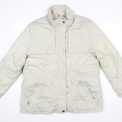 Maine New England Women's Beige Size 18 Parka Jacket with Zip & Button Detail