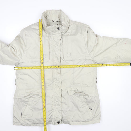 Maine New England Women's Beige Size 18 Parka Jacket with Zip & Button Detail