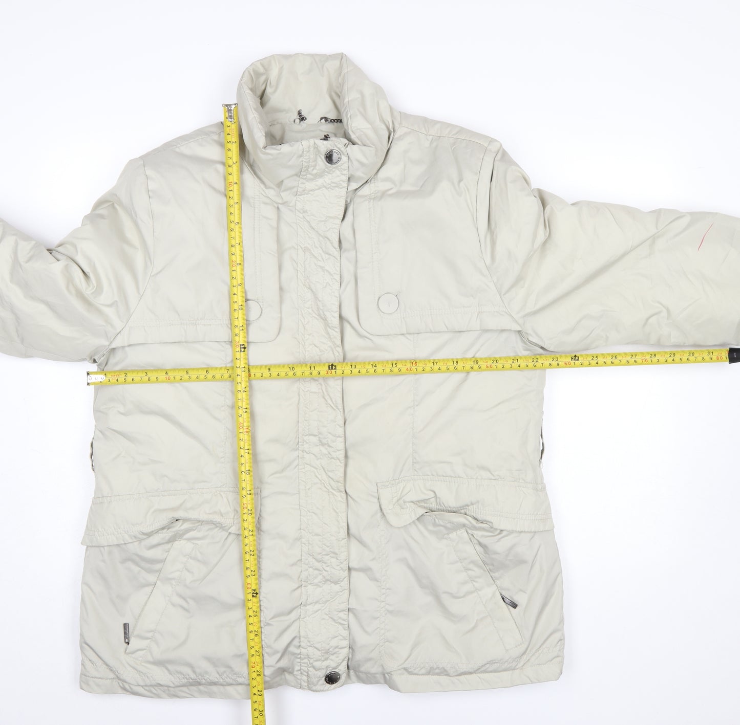 Maine New England Women's Beige Size 18 Parka Jacket with Zip & Button Detail