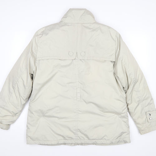 Maine New England Women's Beige Size 18 Parka Jacket with Zip & Button Detail