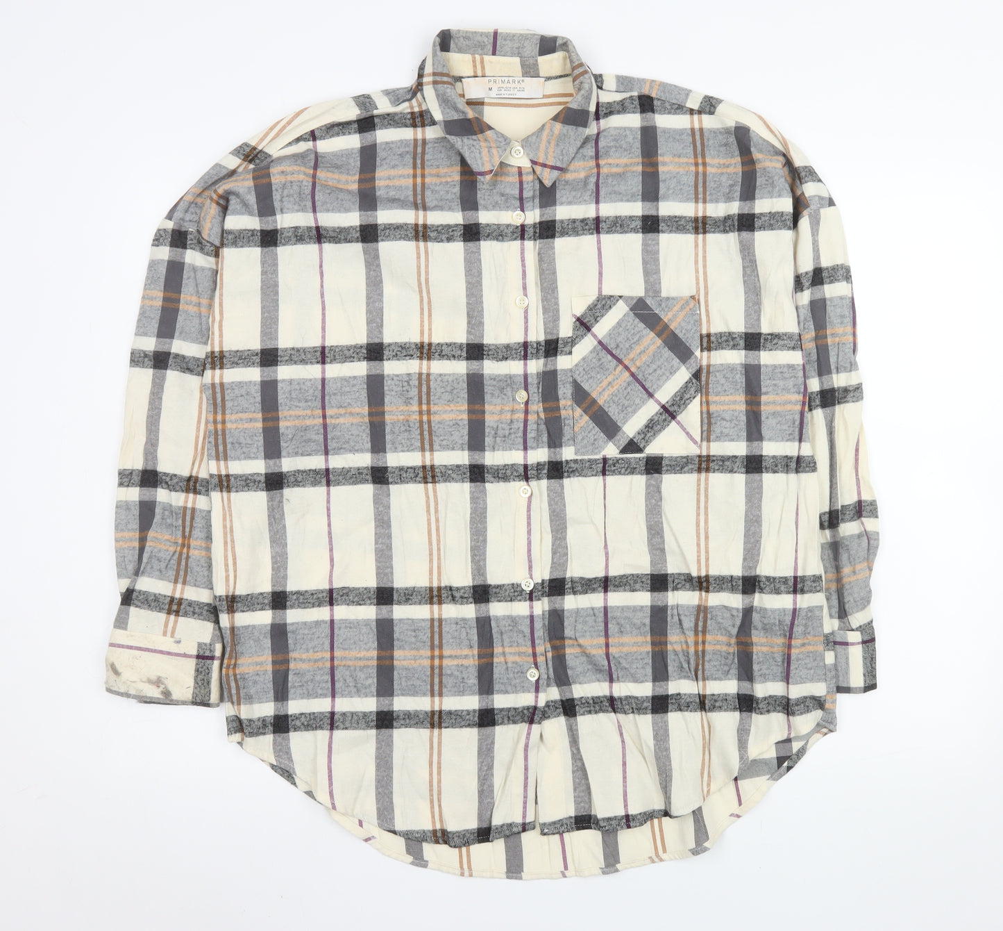 Primark Men's Multicoloured Check Button-Up Shirt M Regular Fit