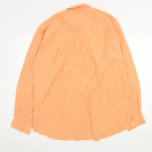 Heavy Construction Men’s Orange Check Cotton Button-Up Shirt XL