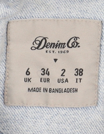 Denim Co. Women’s Blue Cotton Denim Jacket Size 6 Regular