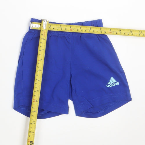 Adidas Unisex Baby Blue 6-9M Cotton Sports Shorts Set
