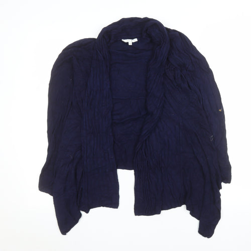 J & W Women's Blue Open-Knit Lightweight Cardigan M