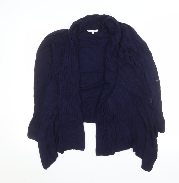 J & W Women's Blue Open-Knit Lightweight Cardigan M