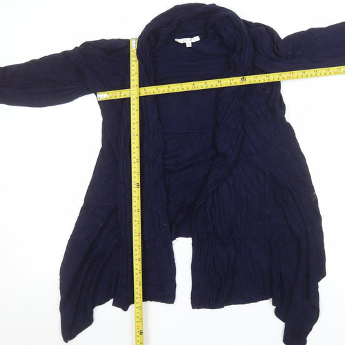 J & W Women's Blue Open-Knit Lightweight Cardigan M