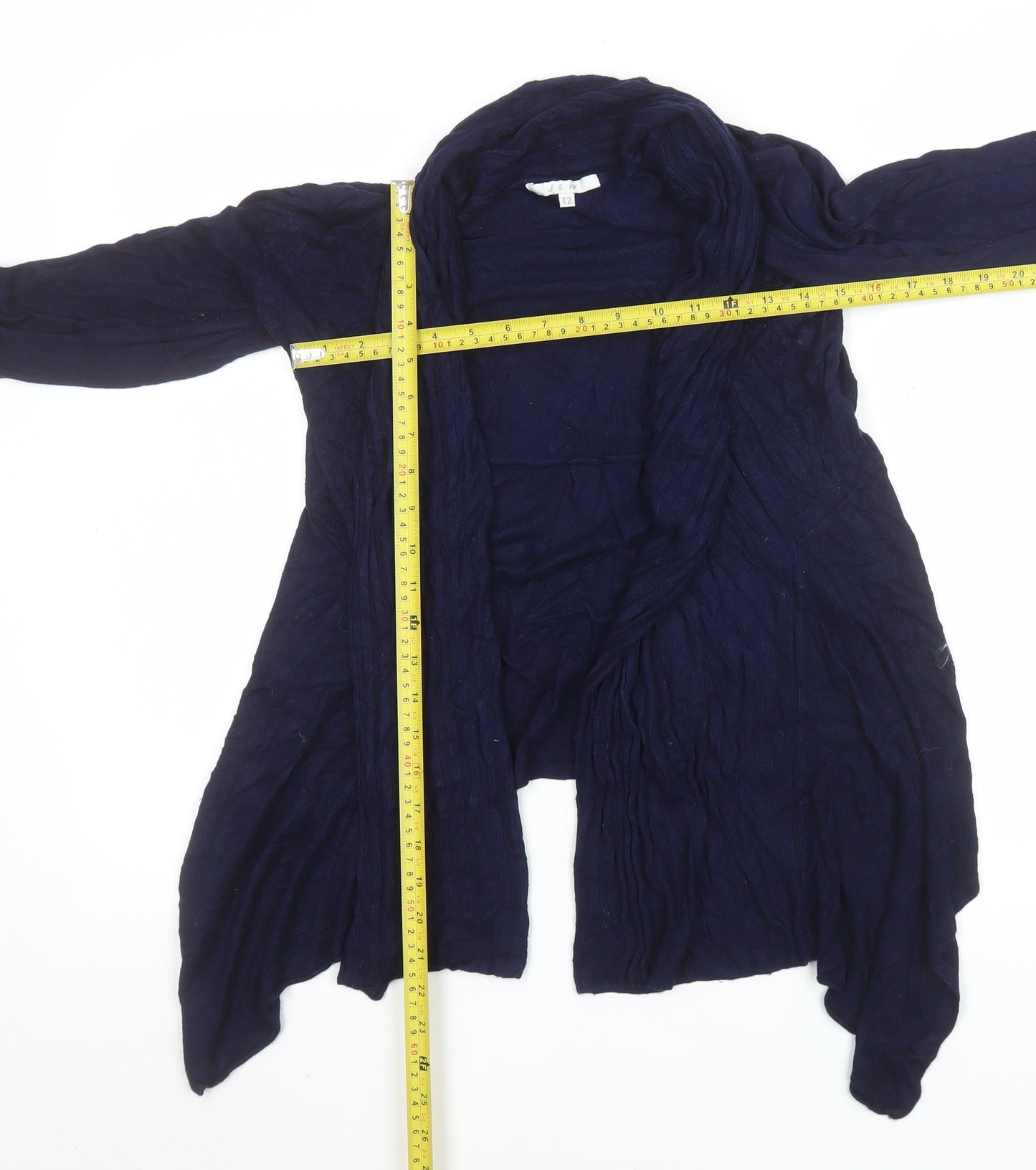 J & W Women's Blue Open-Knit Lightweight Cardigan M