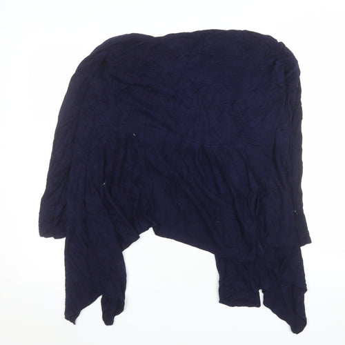 J & W Women's Blue Open-Knit Lightweight Cardigan M