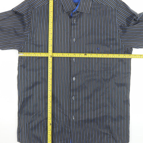 Daniel Grahame Men's Blue Striped Long Sleeve Button-Up Shirt Size M