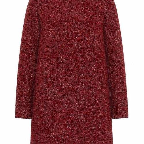 Paco Boutique Womens Red Knit Shift Dress Size 10 Long Sleeve Zip Back