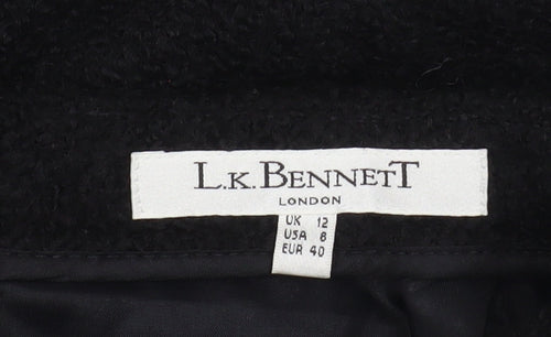 L.K. Bennett Women's Black Wool Pencil Skirt Size 12