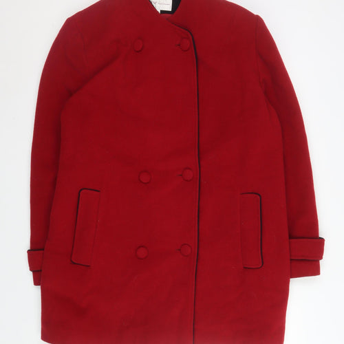 EWM Pure Classics Women Red Wool Blend Pea Coat Size 18