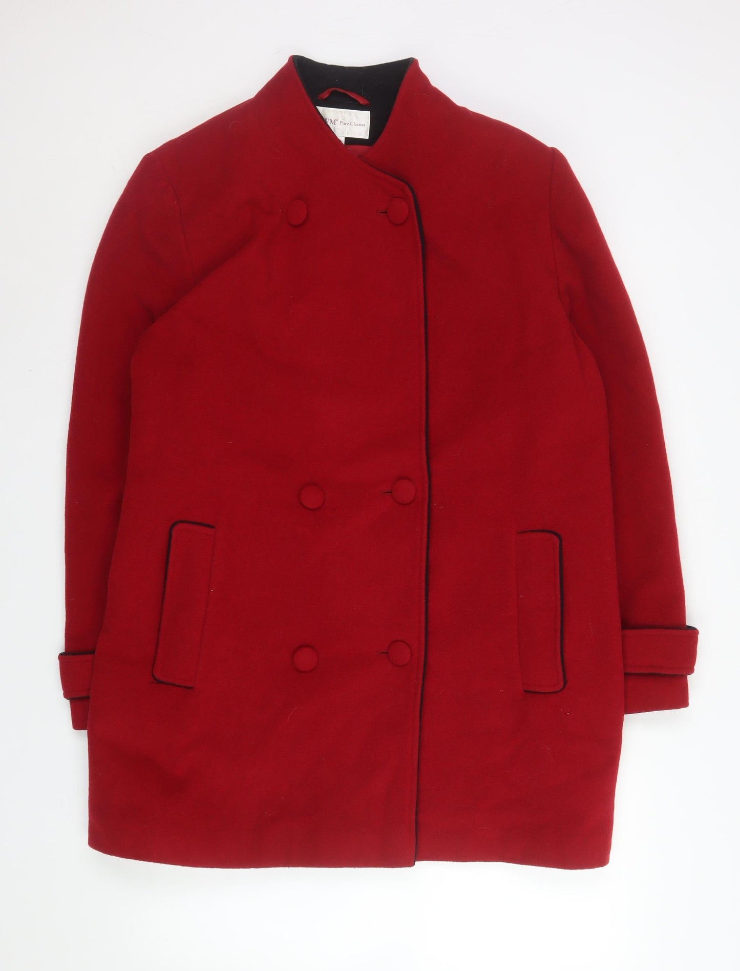 EWM Pure Classics Women Red Wool Blend Pea Coat Size 18