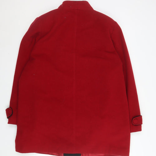 EWM Pure Classics Women Red Wool Blend Pea Coat Size 18