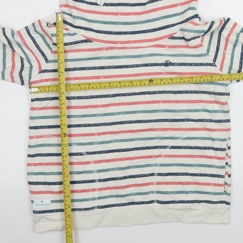 Brakeburn Womens Beige Striped Size 10 Pullover Sweatshirt