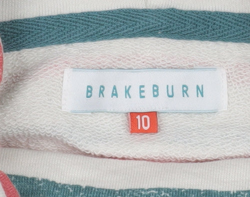 Brakeburn Womens Beige Striped Size 10 Pullover Sweatshirt