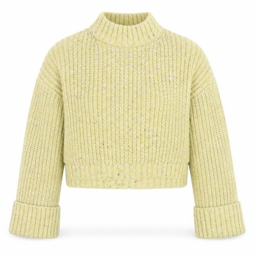 Topshop Womens Yellow Chunky Knit Mock Neck L Jumper
