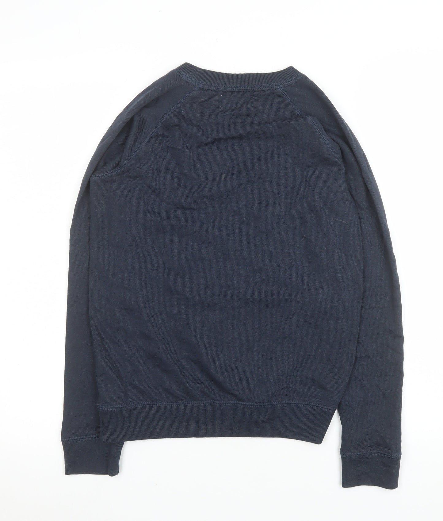Jack Wills Women Navy Sweatshirt UK 8 Cotton Blend Logo Crew Neck