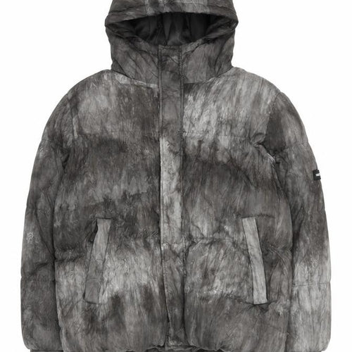 GOODFORNOTHING Men's Grey Puffer Jacket Hooded Size M Winter Coat
