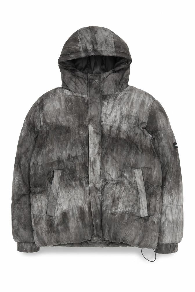 GOODFORNOTHING Men's Grey Puffer Jacket Hooded Size M Winter Coat